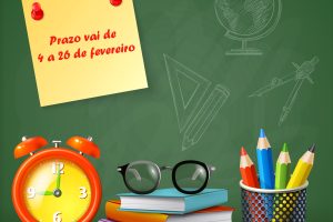 School supplies design concept with alarm clock stack of textbooks colored pencils reminder sticker realistic icons vector illustration